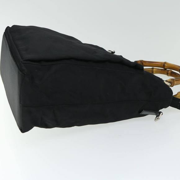 GUCCI Bamboo Hand Bag Nylon 2way Black 002 3754 0506 Auth ep3379 - Picture 4 of 16